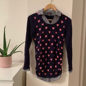 🌵Oh Baby by Motherhood - pink Hearts navy Sweater